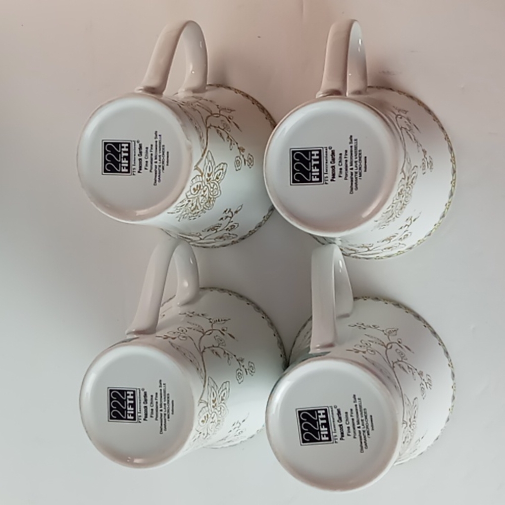 Vintage 222 Fifth Garden Fine China Mugs (4) - Picture 4 of 5